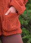 Preorder: Slouchy Sienna Sherpa Jacket Full Zip - Amber